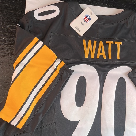 Pittsburgh Steelers TJ Watt NFL Jersey Black, Yellow White - Adult Size 3XL - Picture 5 of 12